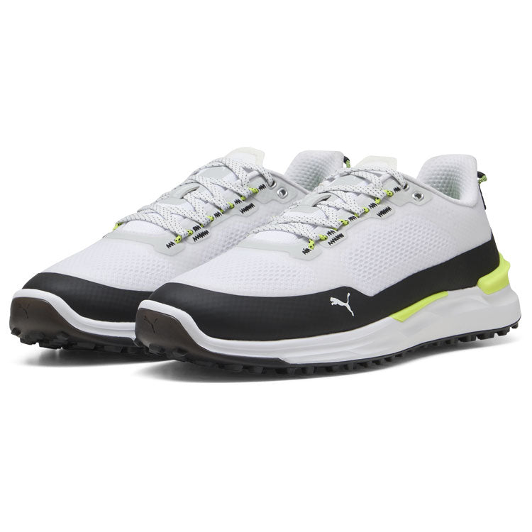  Puma Ignite Elevate X Golf Shoes (Puma White/Puma Black/Safety Yellow) Superior Step-In Comfort With IGNITE FOAM