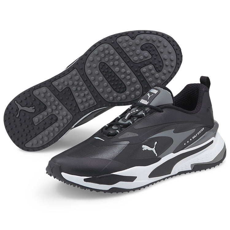  Puma GS Fast Golf Shoes (Black/Black/Quiet Shade) Extra Stability With Integrated Midsole Saddle