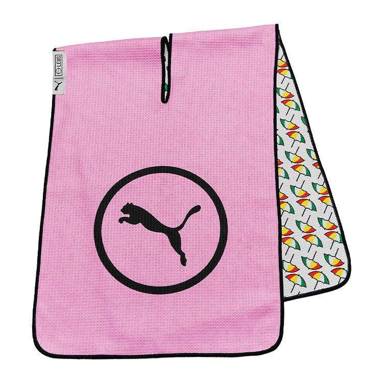  Puma X Arnold Palmer Umbrella Golf Towel (White Glow/Pale Pink) Super Absorbent With Iconic Design