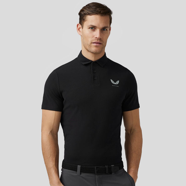  Castore Essential Golf Polo Shirt (Black) Premium Performance With Technical Fabric