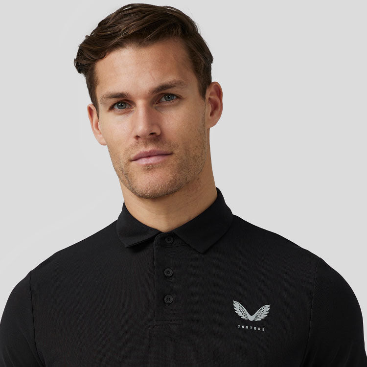  Castore Essential Golf Polo Shirt (Black) Premium Performance With Technical Fabric