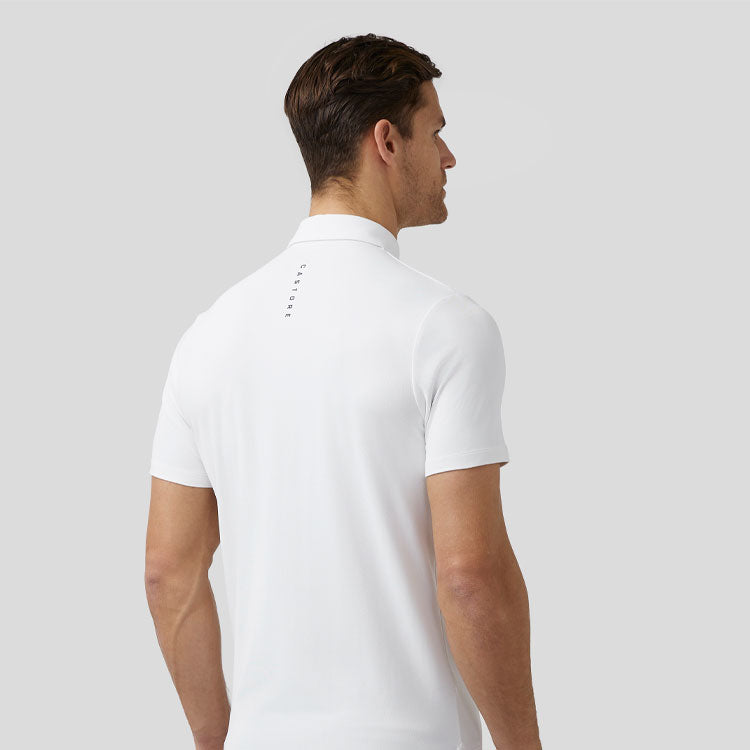  Castore Essential Golf Polo Shirt (White) Premium Performance With Technical Fabric
