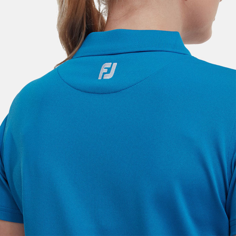  FootJoy Ladies Stretch Pique Solid Golf Polo Shirt (Cobalt) Cooling Design With ProDry Stretch Fabric