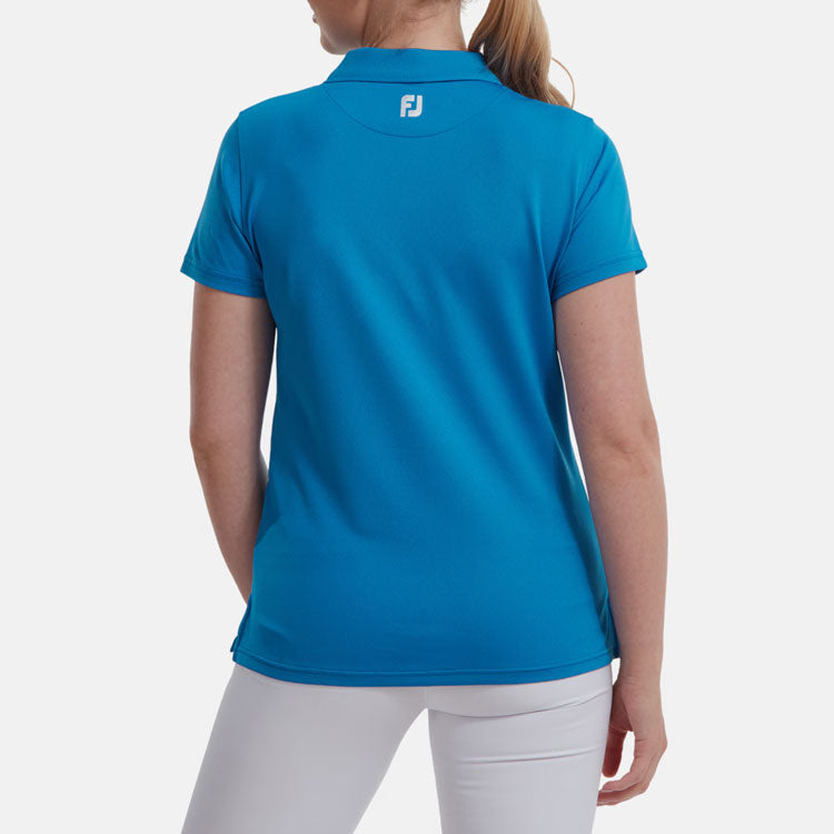  FootJoy Ladies Stretch Pique Solid Golf Polo Shirt (Cobalt) Cooling Design With ProDry Stretch Fabric