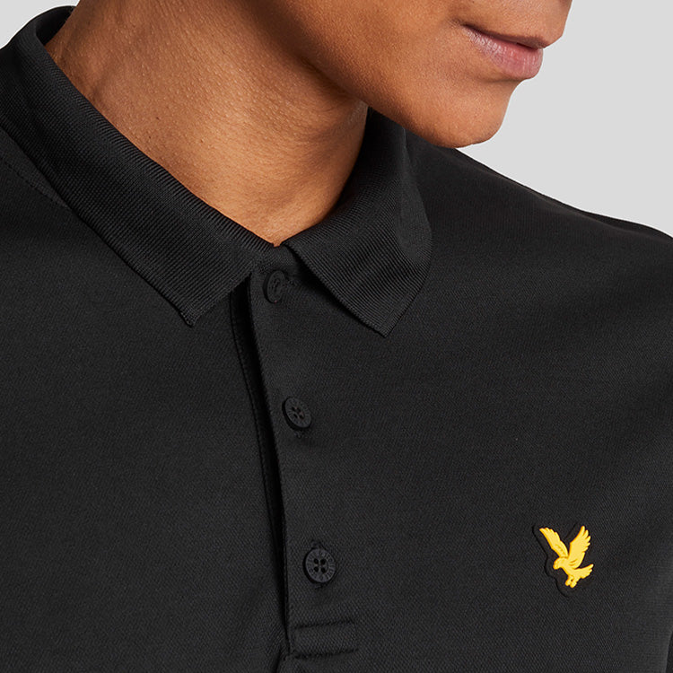  Lyle & Scott Tech Golf Polo Shirt (Jet Black) Technical Performance With Iconic Gold Eagle