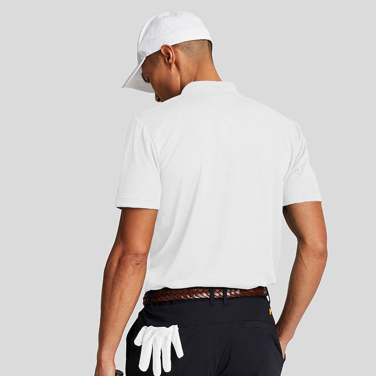  Lyle & Scott Tech Golf Polo Shirt (White) Technical Performance With Iconic Gold Eagle