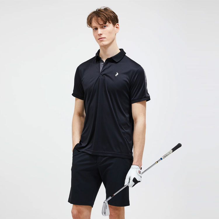  Peak Performance Player Golf Polo Shirt (Black/Motion Grey) Technical Fabric With Quick-Drying