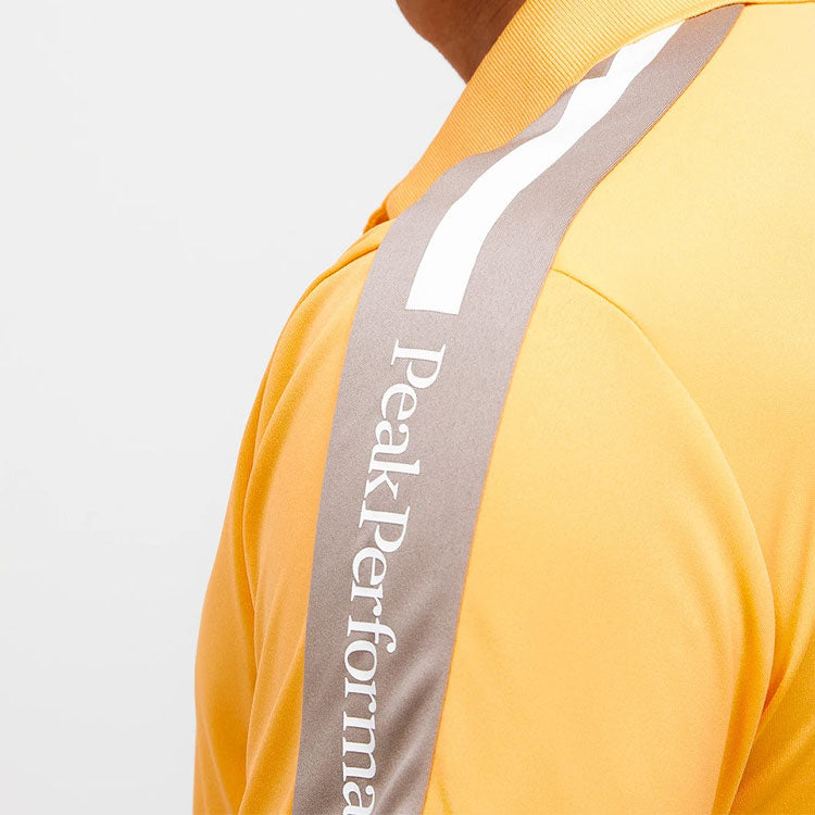  Peak Performance Player Golf Polo Shirt (Blazing Orange/Avid Beige) Technical Fabric With Quick-Drying