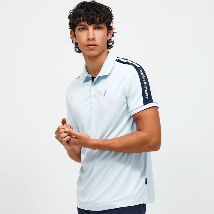  Peak Performance Player Golf Polo Shirt (Cloud/Blue Shadow) Technical Fabric With Quick-Drying