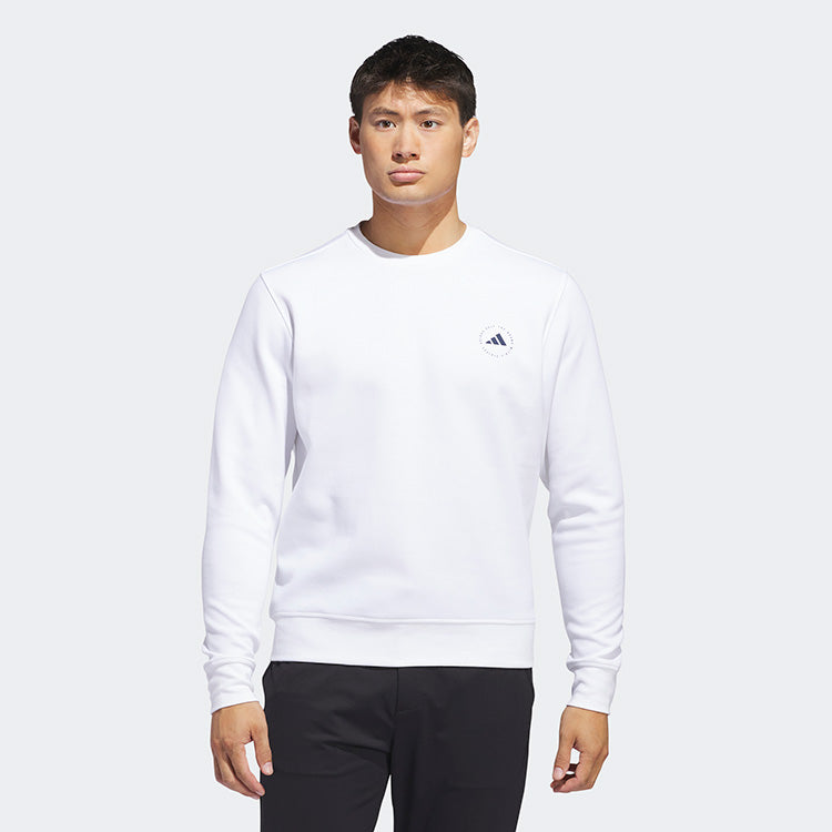  Adidas Crewneck Golf Sweater (White) Double Knit Fabric For More Warmth