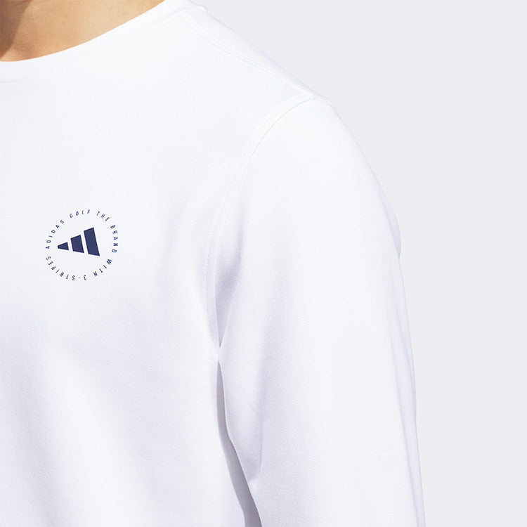  Adidas Crewneck Golf Sweater (White) Double Knit Fabric For More Warmth