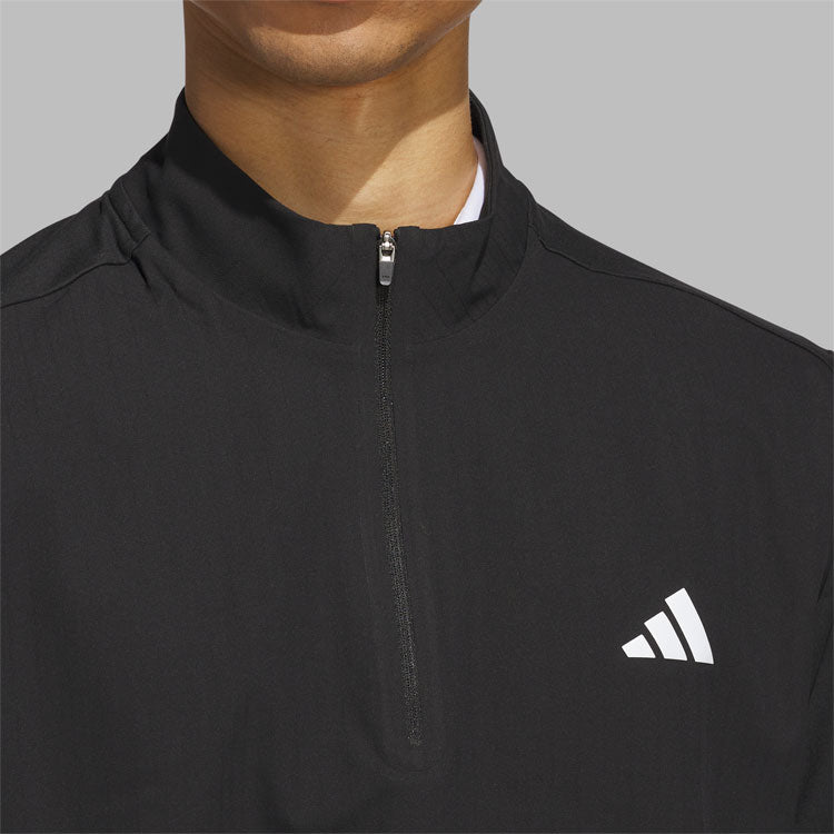  Adidas DWR Ultimate365 Tour 1/4 Zip Golf Sweater (Black) Stretch Knit Construction With Water Repellence