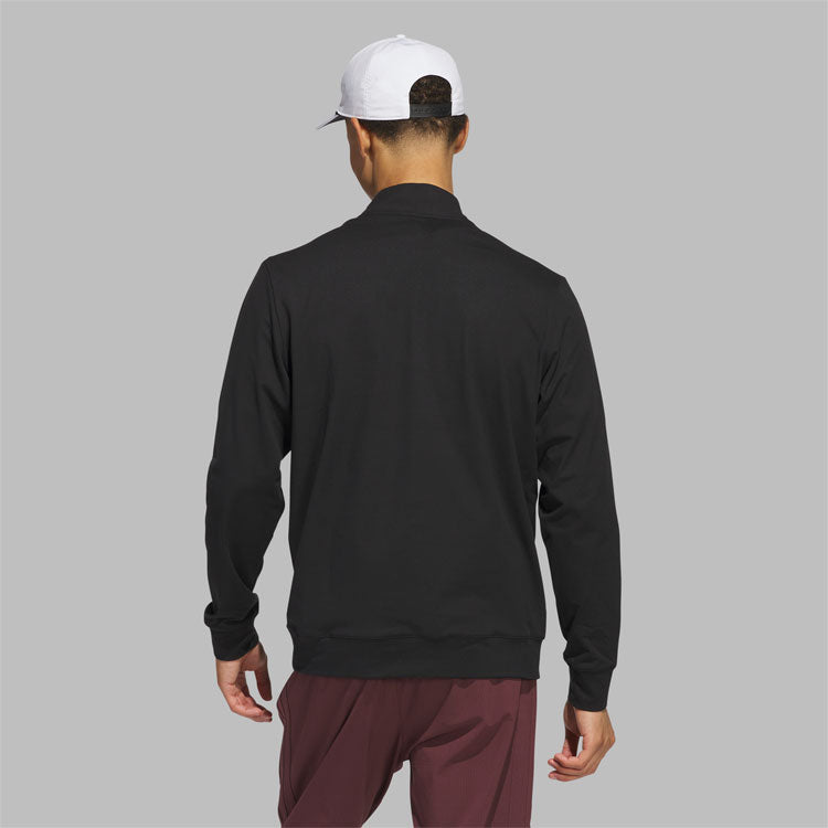  Adidas DWR Ultimate365 Tour 1/4 Zip Golf Sweater (Black) Stretch Knit Construction With Water Repellence