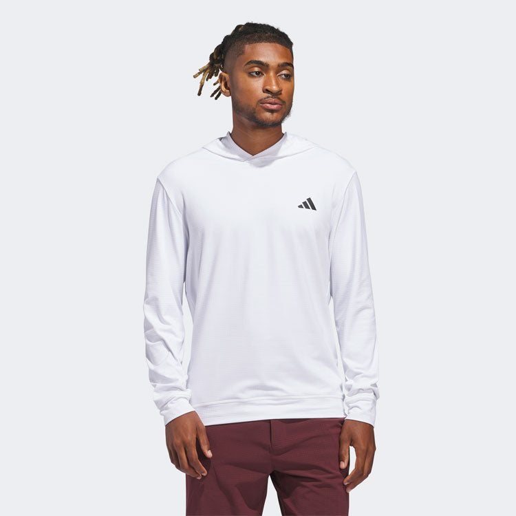  Adidas Ultimate365 Elevated Golf Hoodie (White) Double Knit Fabric For More Warmth