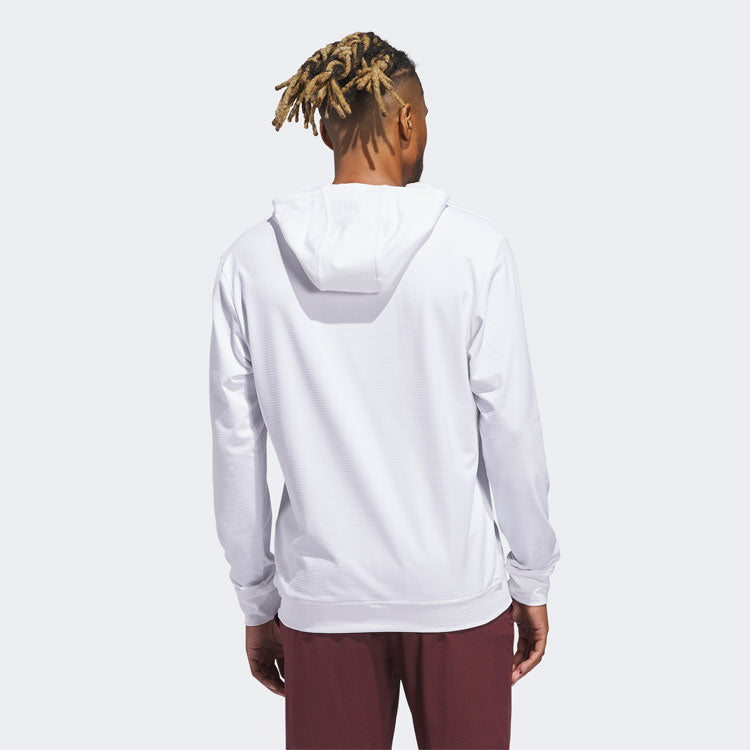  Adidas Ultimate365 Elevated Golf Hoodie (White) Double Knit Fabric For More Warmth