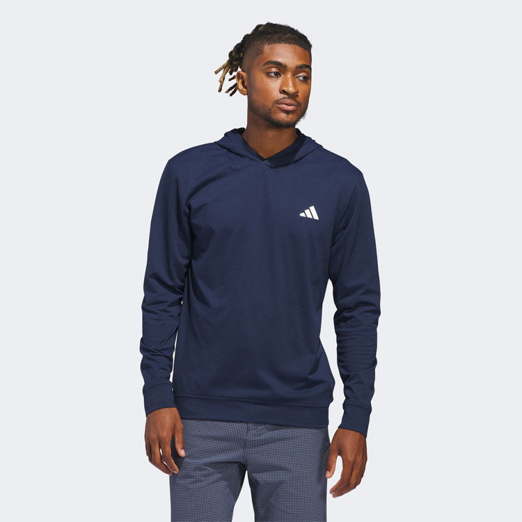  Adidas Ultimate365 Elevated Golf Hoodie (Collegiate Navy) Double Knit Fabric For More Warmth