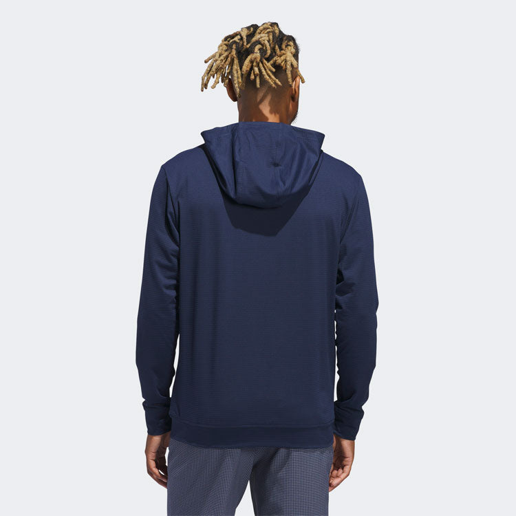  Adidas Ultimate365 Elevated Golf Hoodie (Collegiate Navy) Double Knit Fabric For More Warmth