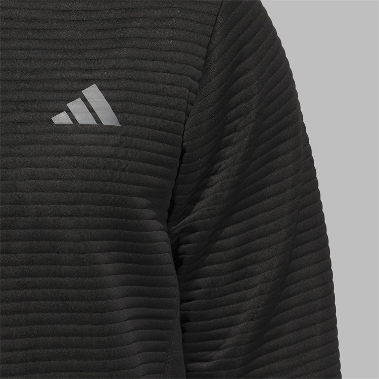  Adidas DWR Ultimate365 Textured 1/4 Zip Golf Sweater (Black/White) Double Knit Fabric With Water Repellence