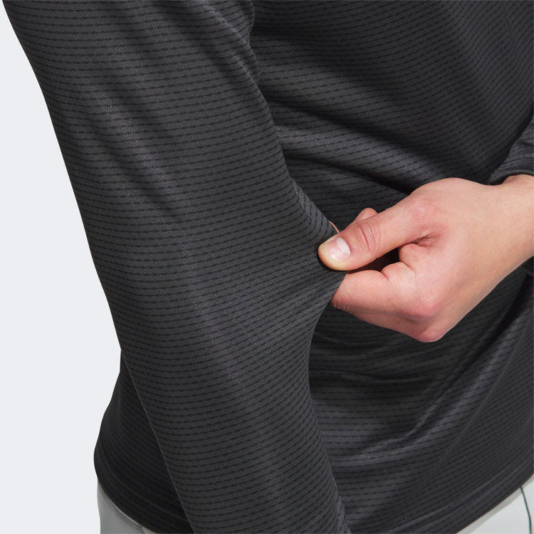  Adidas Core Print 1/4 Zip Golf Sweater (Carbon) Midweight Knit Fabric For More Warmth