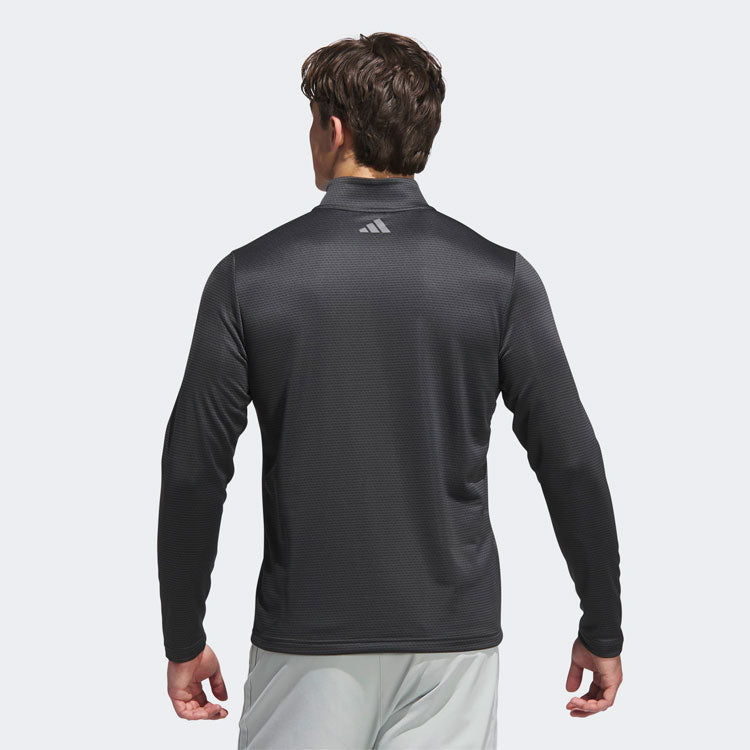  Adidas Core Print 1/4 Zip Golf Sweater (Carbon) Midweight Knit Fabric For More Warmth