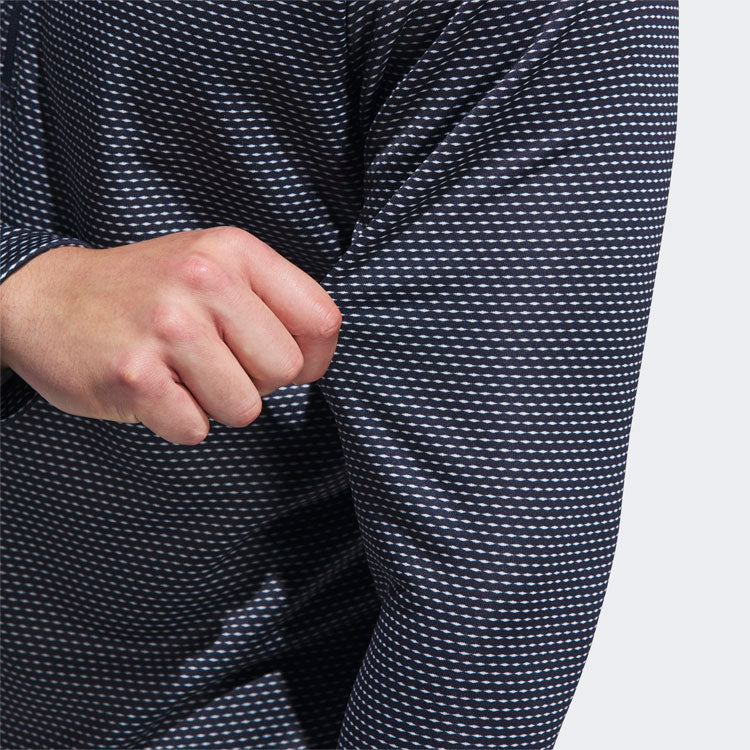  Adidas Core Print 1/4 Zip Golf Sweater (Collegiate Navy) Midweight Knit Fabric For More Warmth