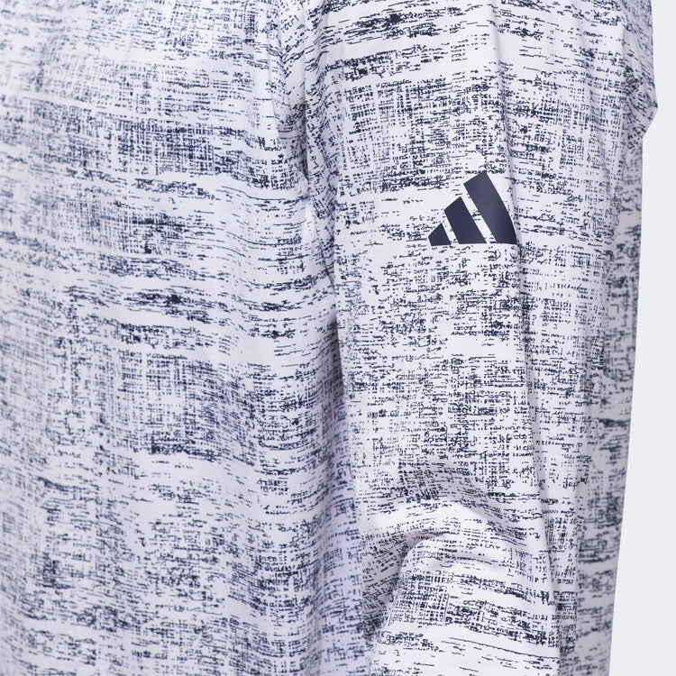  Adidas Core Print Golf Hoodie (White/Collegiate Navy) Lightweight Knit Fabric For More Comfort