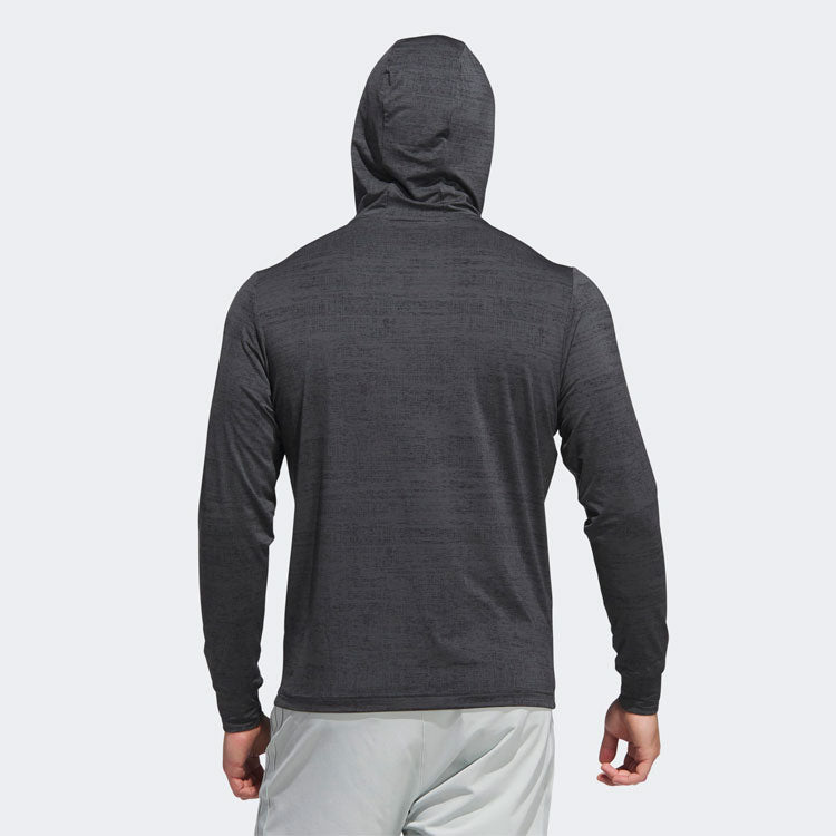  Adidas Core Print Golf Hoodie (Black/Carbon) Lightweight Knit Fabric For More Comfort