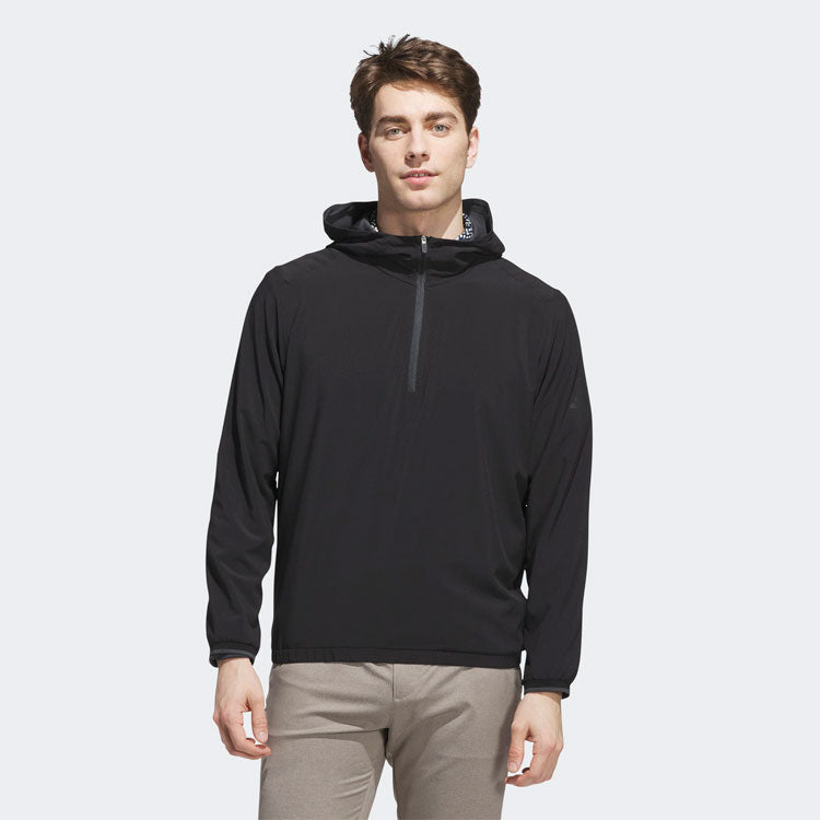  Adidas Ultimate365 Anorak Golf Hoodie (Black/Carbon) Lighter Rain Protection With Stretch Fabric