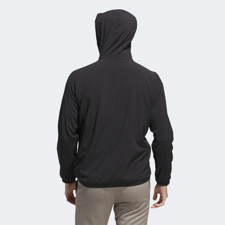  Adidas Ultimate365 Anorak Golf Hoodie (Black/Carbon) Lighter Rain Protection With Stretch Fabric