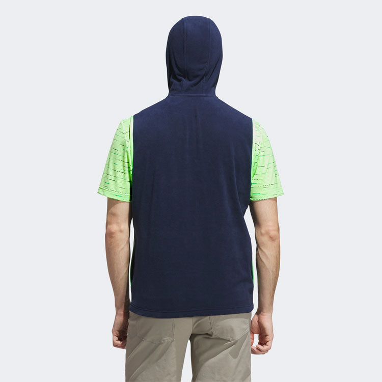  Adidas Ultimate365 Hooded Golf Vest (Collegiate Navy) 4-Way Stretch Knit Construction With Polar Fleece