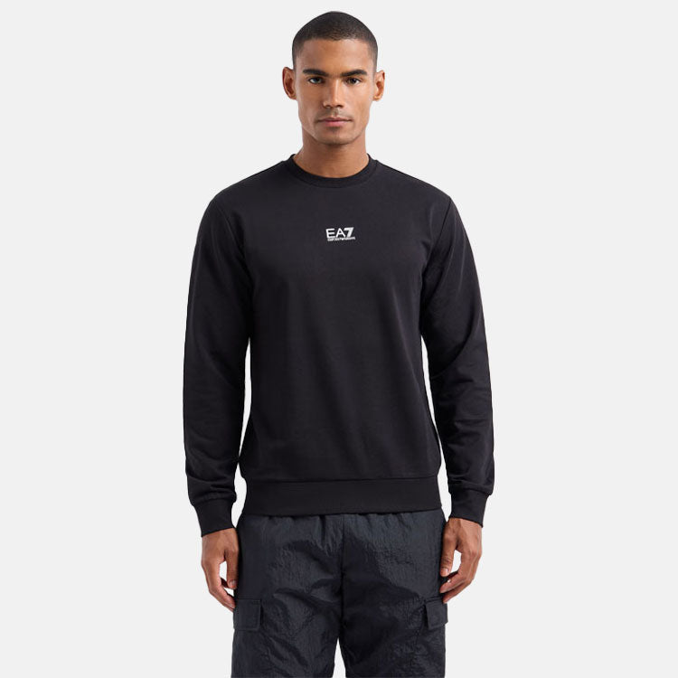  Emporio Armani Core Crew Neck Golf Sweater (Black) Stretch-Knit Fabric With Minimalist Design