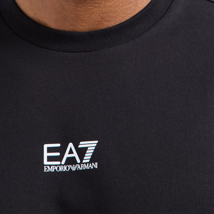  Emporio Armani Core Crew Neck Golf Sweater (Black) Stretch-Knit Fabric With Minimalist Design