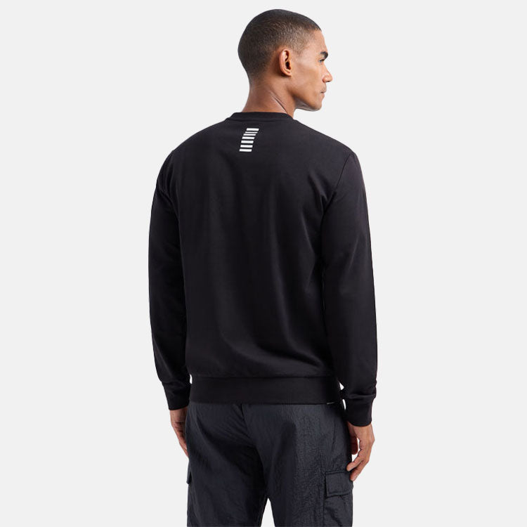  Emporio Armani Core Crew Neck Golf Sweater (Black) Stretch-Knit Fabric With Minimalist Design