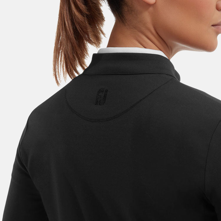  FootJoy Ladies Full Zip Golf Midlayer (Black) Four Way Stretch Fabric With Moisture Control