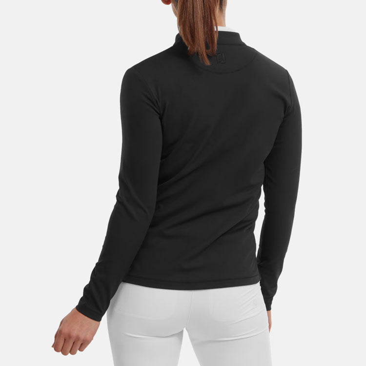  FootJoy Ladies Full Zip Golf Midlayer (Black) Four Way Stretch Fabric With Moisture Control