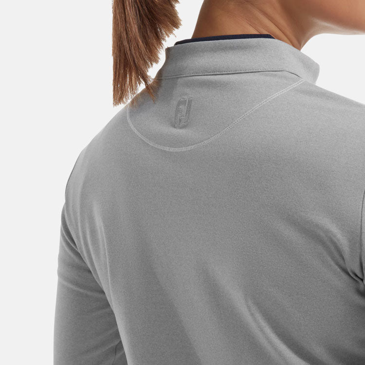  FootJoy Ladies Full Zip Golf Midlayer (Heather Grey) Four Way Stretch Fabric With Moisture Control