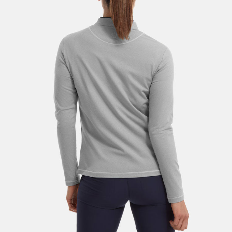  FootJoy Ladies Full Zip Golf Midlayer (Heather Grey) Four Way Stretch Fabric With Moisture Control