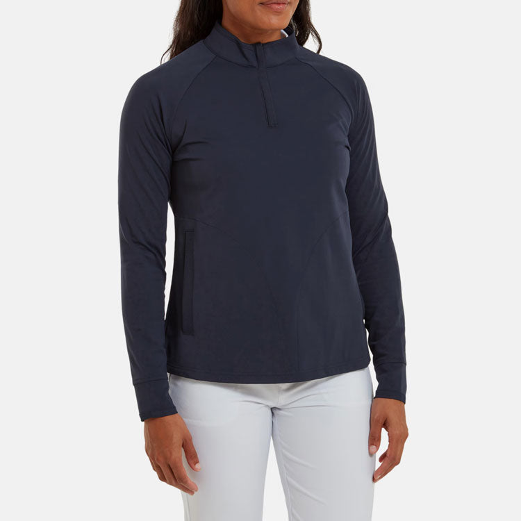  FootJoy Ladies 1/2 Zip Golf Midlayer (Navy) Four Way Stretch Fabric With Moisture Control