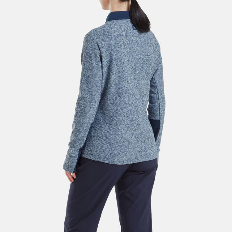  FootJoy Ladies Space Dye Thermal Full Zip Golf Midlayer (Navy) Four Way Stretch Fabric With Moisture Control