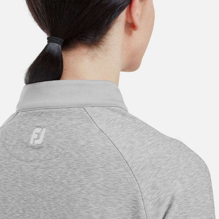  FootJoy Ladies Space Dye Thermal Full Zip Golf Midlayer (Grey) Four Way Stretch Fabric With Moisture Control