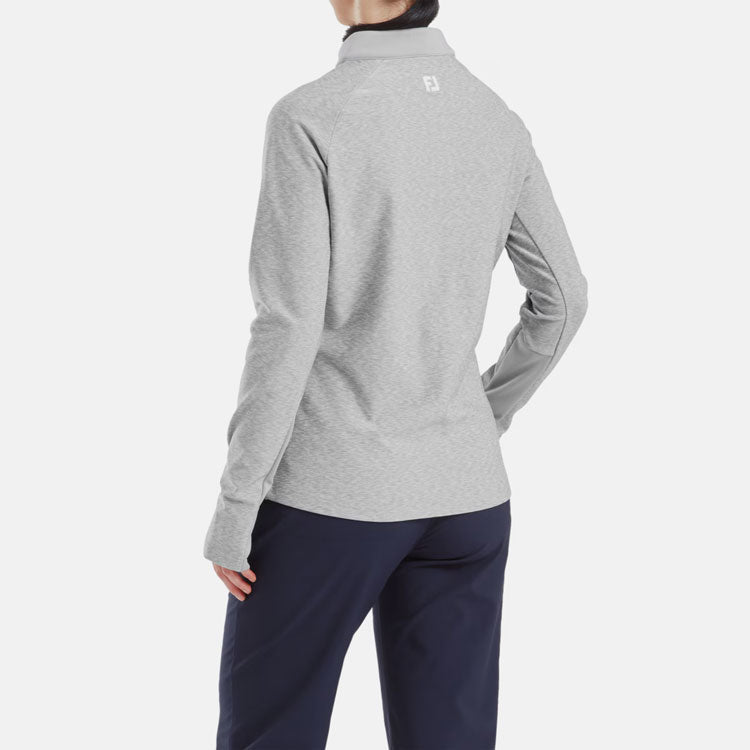  FootJoy Ladies Space Dye Thermal Full Zip Golf Midlayer (Grey) Four Way Stretch Fabric With Moisture Control