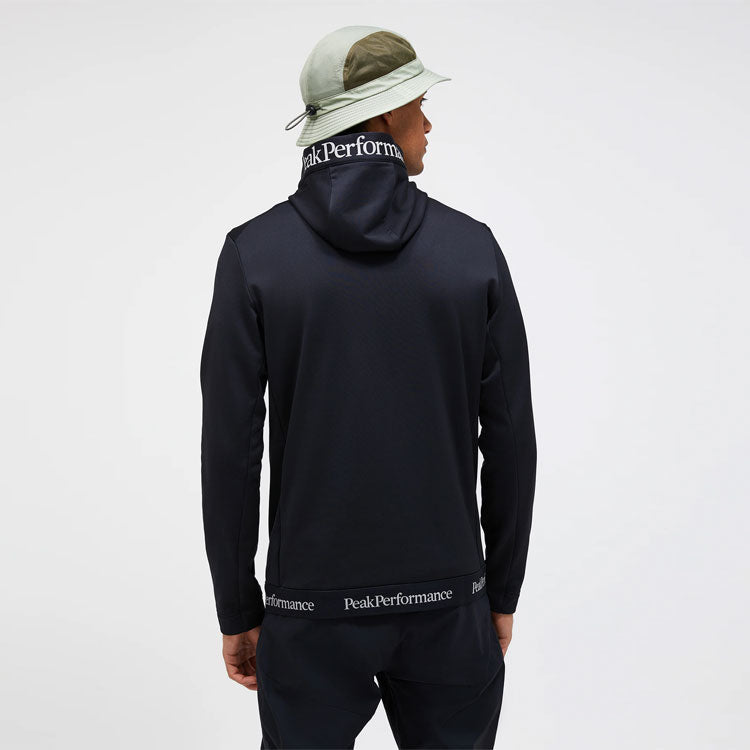  Peak Performance Rider Tech Full Zip Golf Hoodie (Black) Brushed Back Fleece For Extra Warmth
