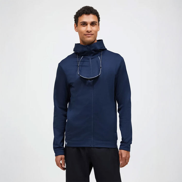  Peak Performance Rider Tech Full Zip Golf Hoodie (Blue Shadow) Brushed Back Fleece For Extra Warmth