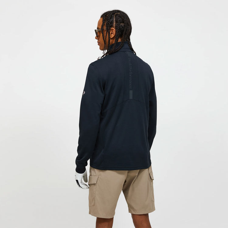  Peak Performance Chase 1/2 Zip Golf Sweater (Black) Technical Fabric With Extra Stretch