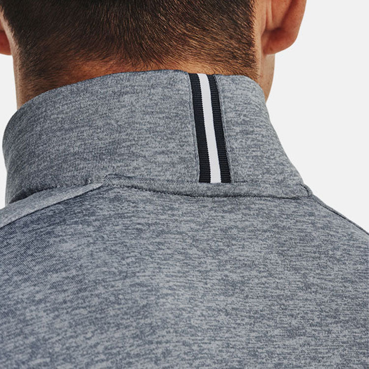  Under Armour Playoff 1/4 Zip Golf Sweater (Steel/Mod Gray/Pitch Gray) Lightweight Fabric With HeatGear Technology