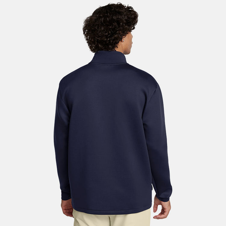  Under Armour Drive Pro Storm Hybrid 1/2 Zip Golf Sweater (Midnight Navy/Metallic Silver) Extra Warmth With Added Wind Protection
