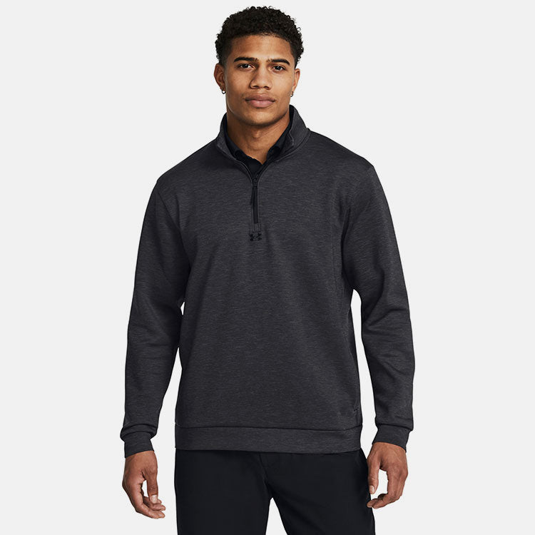  Under Armour Drive 1/4 Zip Golf Sweater (Black/Anthracite/Black) Brushed Interior For Extra Warmth