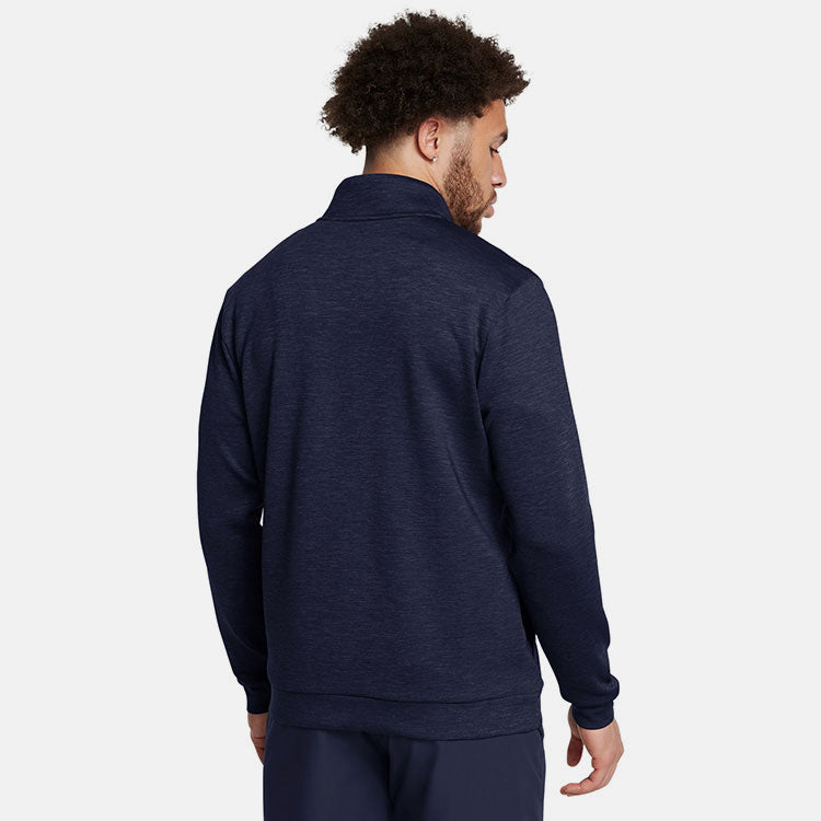  Under Armour Drive 1/4 Zip Golf Sweater (Midnight Navy/Midnight Navy) Brushed Interior For Extra Warmth