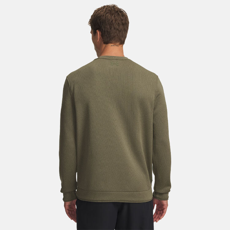  Under Armour Fleece Crewneck Golf Sweater (Marine OD Green) Brushed Interior For Extra Warmth