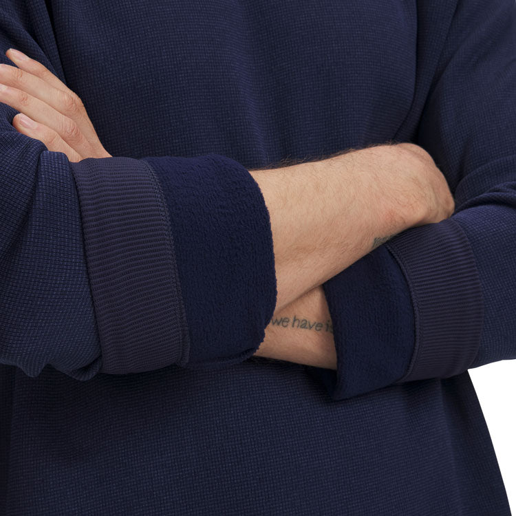  Under Armour Fleece Crewneck Golf Sweater (Midnight Navy) Brushed Interior For Extra Warmth